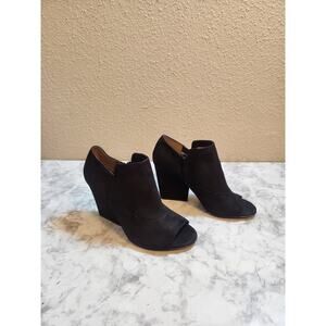 Naturalizer Women's Solid Black Leather Open Toe‎ Heeled Boots Size 8.5W